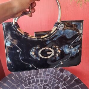Guess Black Patent Leather Handbag